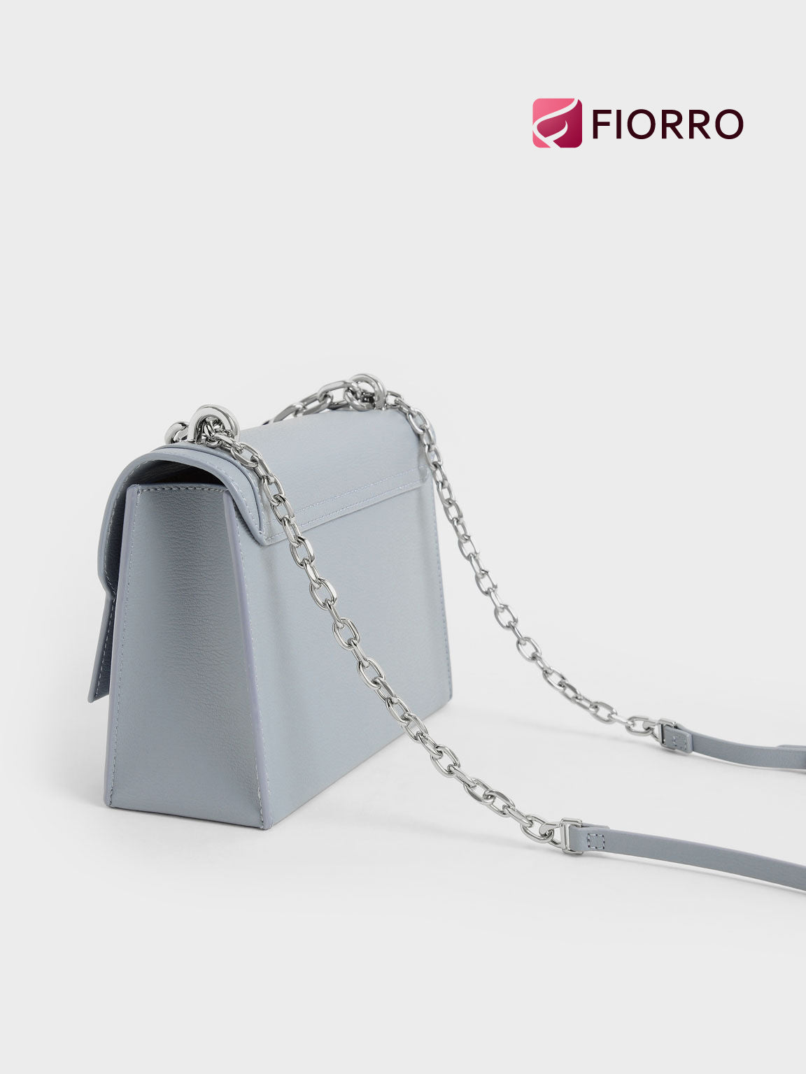 FIORRO™- Front Flap Chain Handle Crossbody Bag - Steel Blue